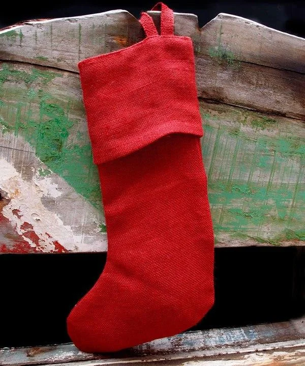 16" Burlap / Jute Christmas Stocking - Blank Wholesale - CS994 (6 Pack)