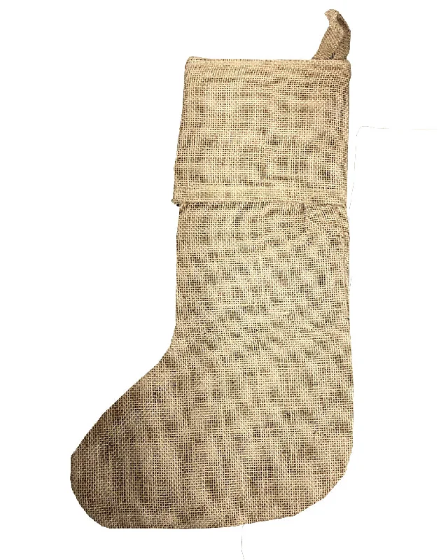 17" Deluxe Jute-Burlap Christmas Stocking with Interior Cotton Lining - CS156 (6 Pack)