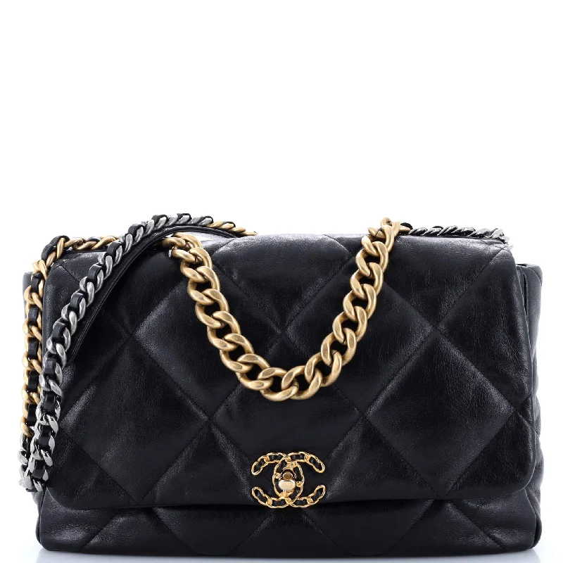 19 Flap Bag Quilted Leather Large