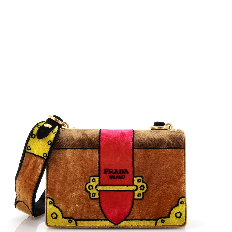 Cahier Crossbody Bag Printed Velvet Small