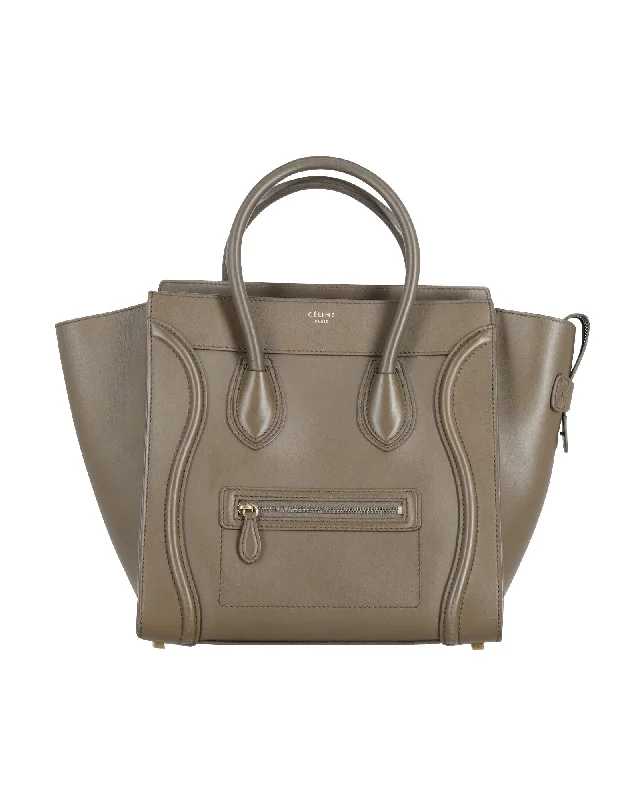 Celine Mini Luggage Tote Bag in Brown Calfskin Leather