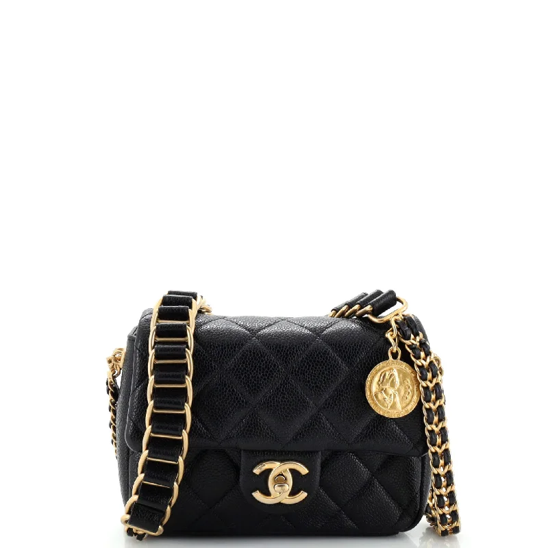 Chain Soul Flap Bag Quilted Caviar Mini