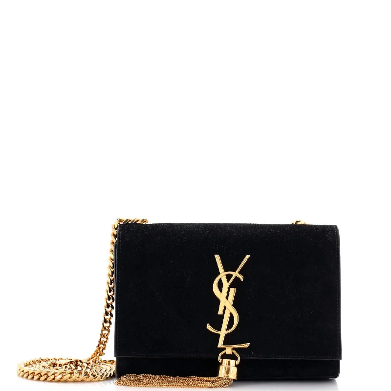 Classic Monogram Tassel Crossbody Bag Suede Small