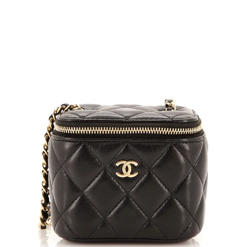 Classic Vanity Case with Chain Quilted Lambskin Mini