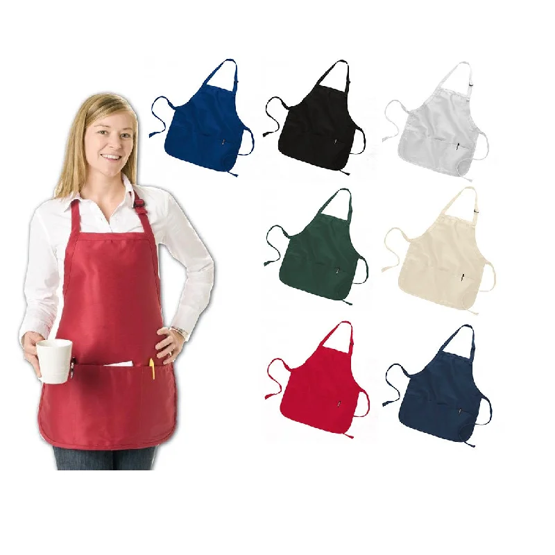 Medium Length Deluxe Apron with Three Pocket by the Dozen