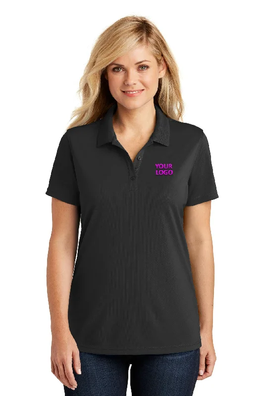 Port Authority Womens Dry Zone UV Micro-Mesh Custom Polos, Deep Black