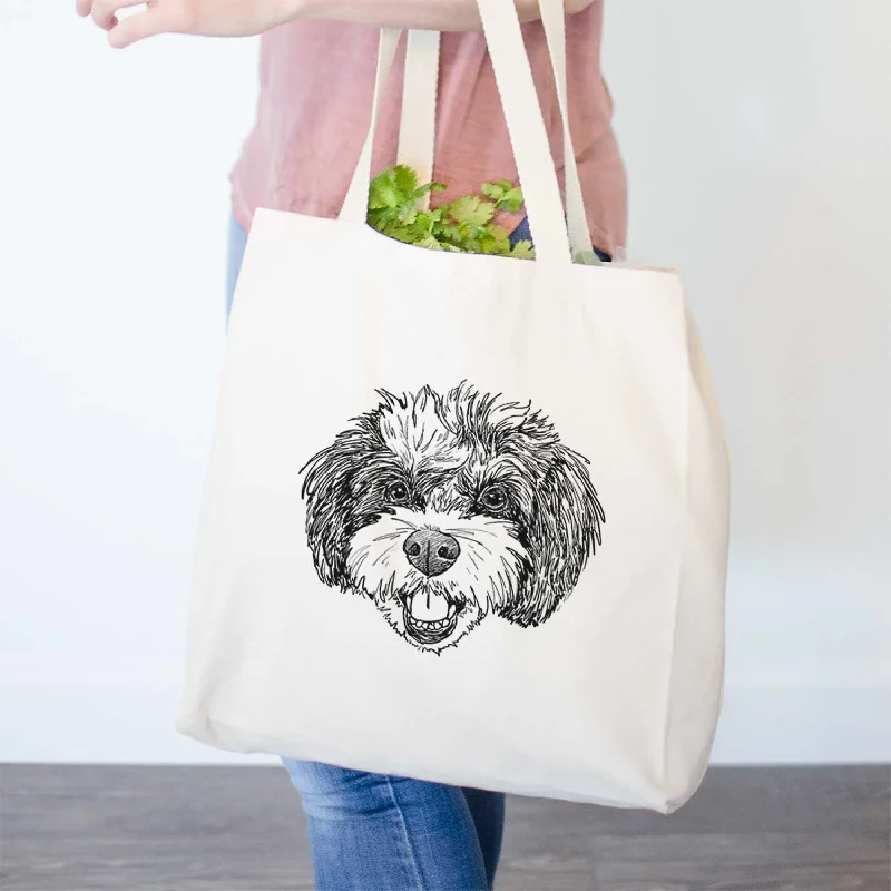 Doodled Santana Banana the Bichon Poodle - Tote Bag