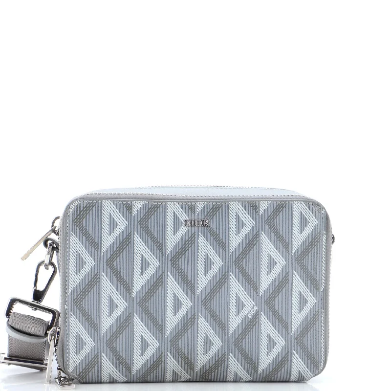 Double Zip Crossbody Pouch CD Diamond Coated Canvas