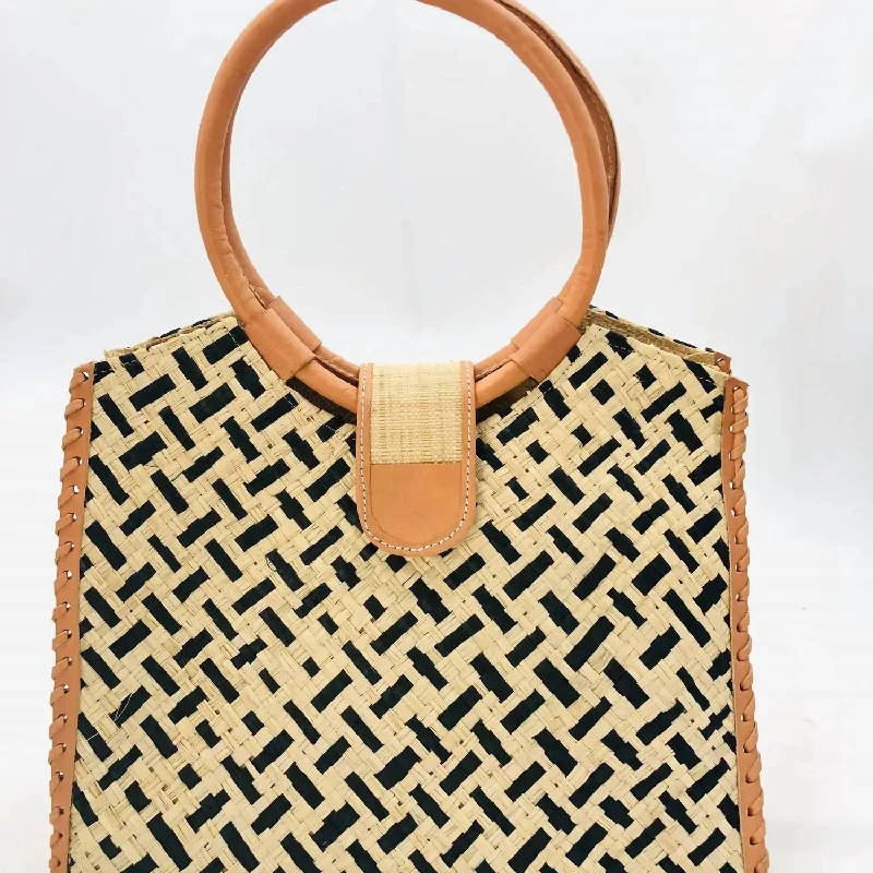 Ibiza Straw Handbag In Natural/black