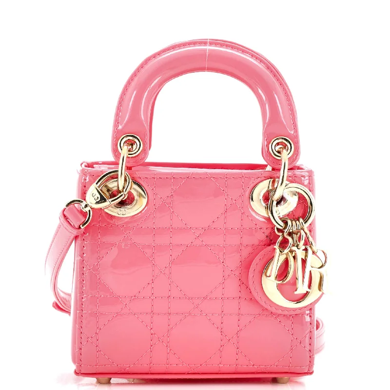 Lady Dior Bag Cannage Quilt Patent Micro