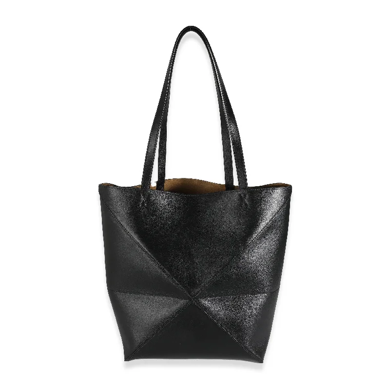 Loewe Black Calfskin Medium Puzzle Fold Tote