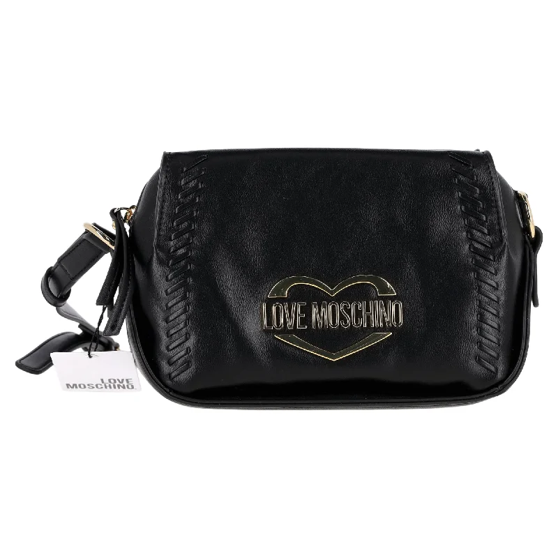 Love Moschino Crossbody Bag in Black Faux Leather