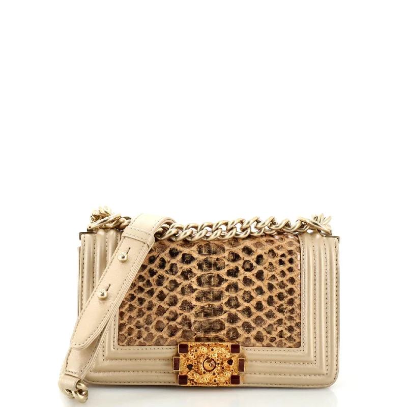 Metiers d'Art Boy Flap Bag Python Small