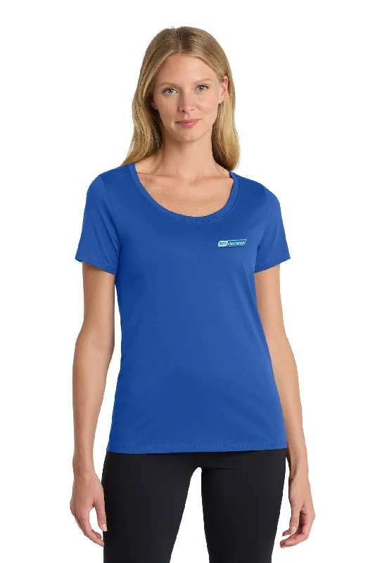 Nike Ladies DriFIT CottonPoly Scoop Neck Tee, Rush Blue [ME Elecmetal]