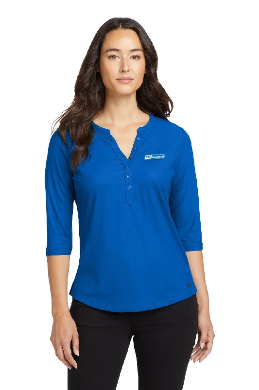 OGIO Ladies Jewel Henley, Electric Blue [ME Elecmetal]