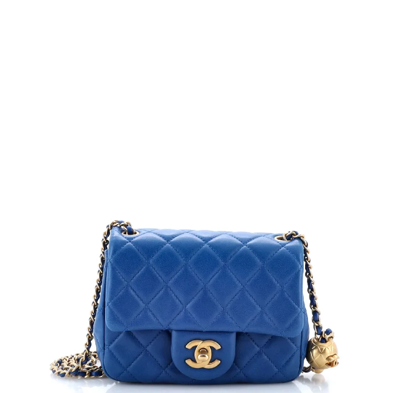 Pearl Crush Square Flap Bag Quilted Lambskin Mini