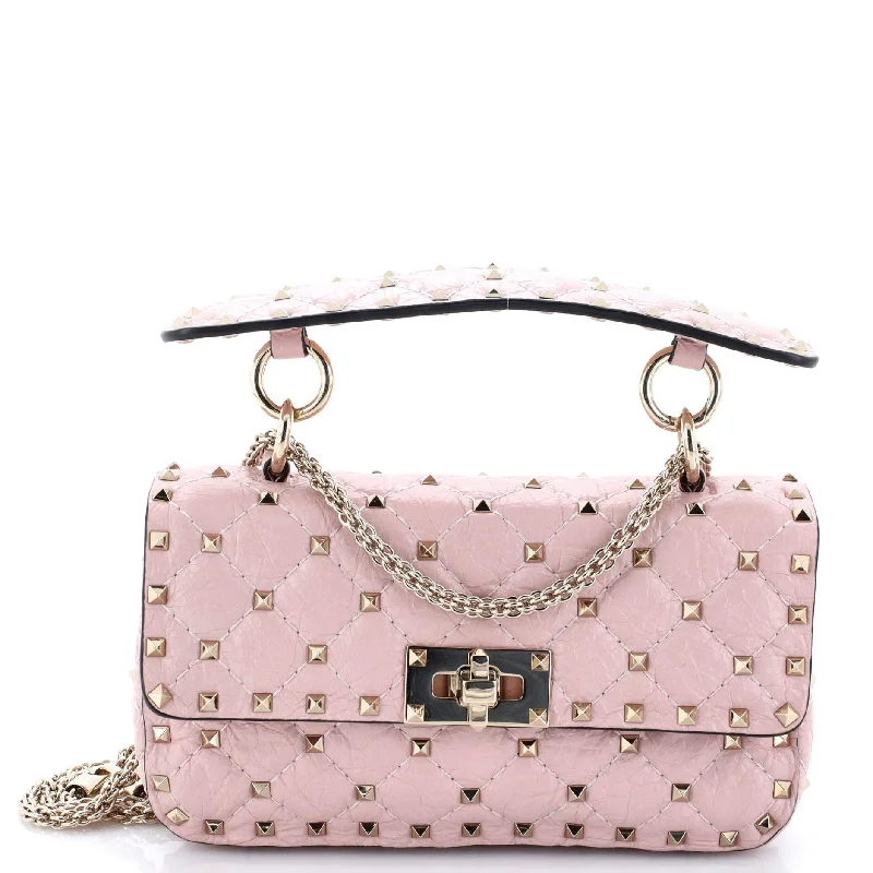 Rockstud Spike Flap Bag Quilted Leather Small