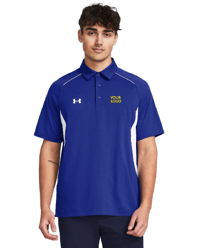 Under Armour Mens Title Custom Polos 2.0, Royal