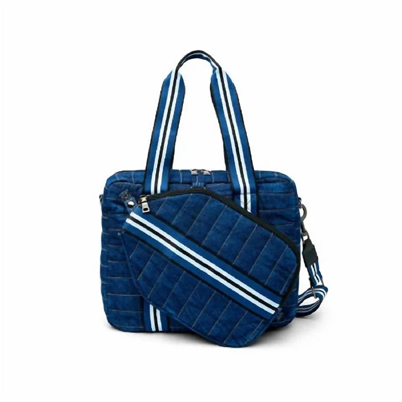 Women's Denim Sporty Spice Pickleball Tote Bag In Blue