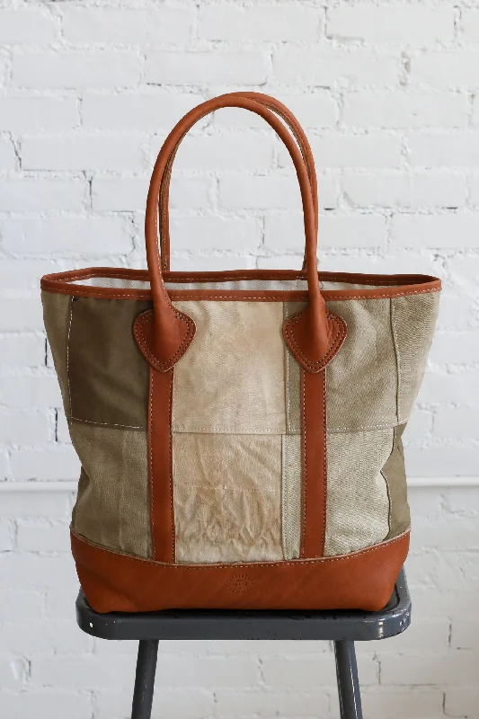 1950's era Salvaged Canvas Patchwork Tote Bag