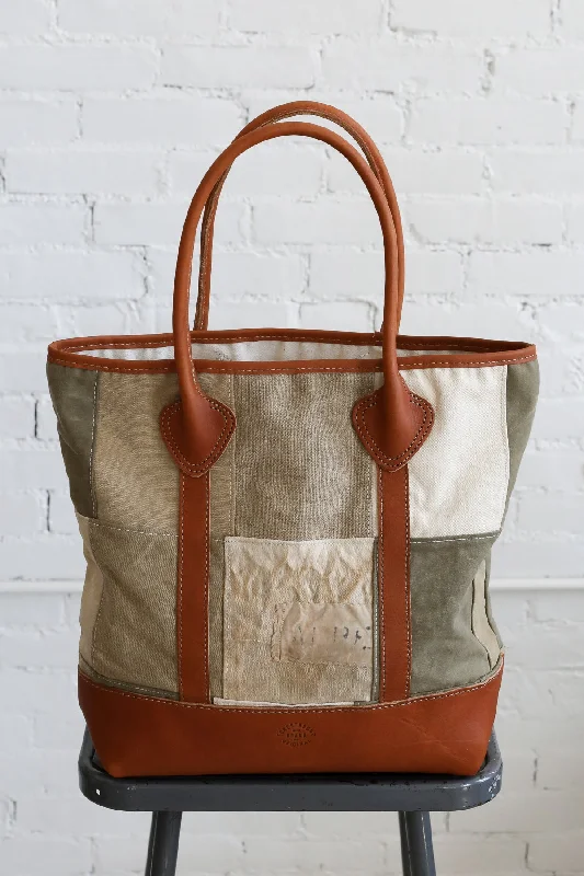 1950's era Salvaged Canvas Patchwork Tote Bag