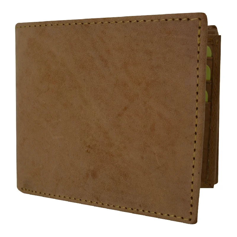 Leather Wallet 2 Center Flaps 2 ID Windows