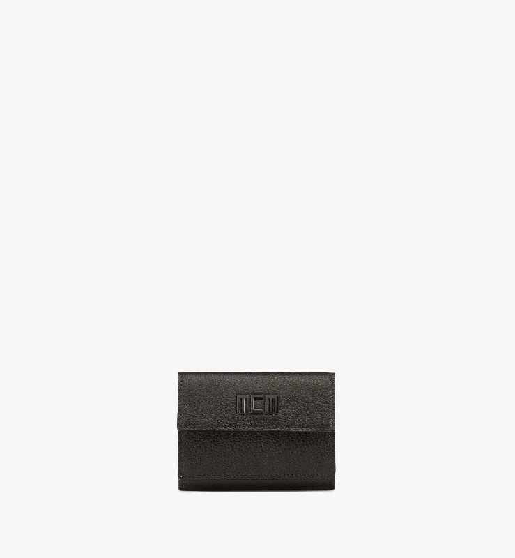 Mcm Tech Trifold Wallet In Embossed Spanish Leather