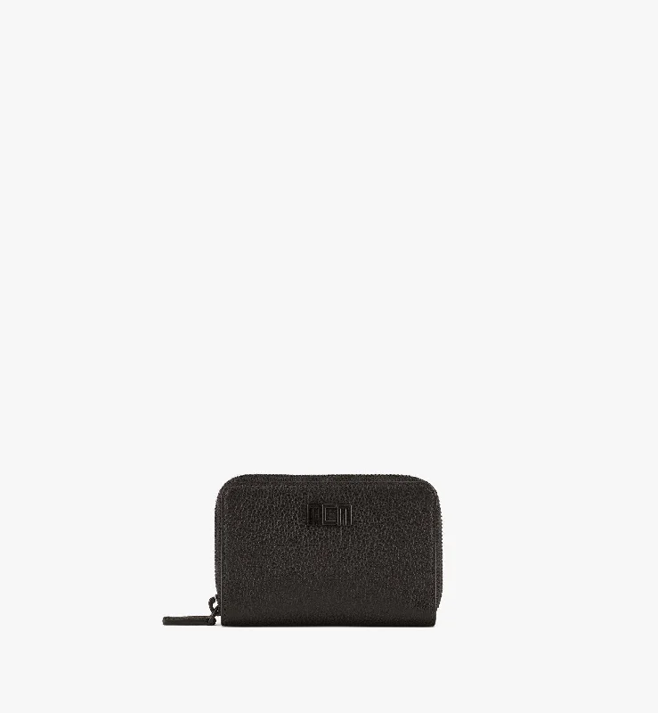 Mcm Tech Zip Around Wallet In Embossed Spanish Leather