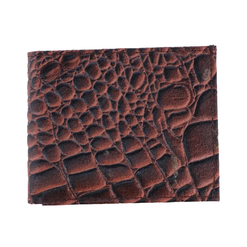 Men's Alligator Print Bifold Wallet