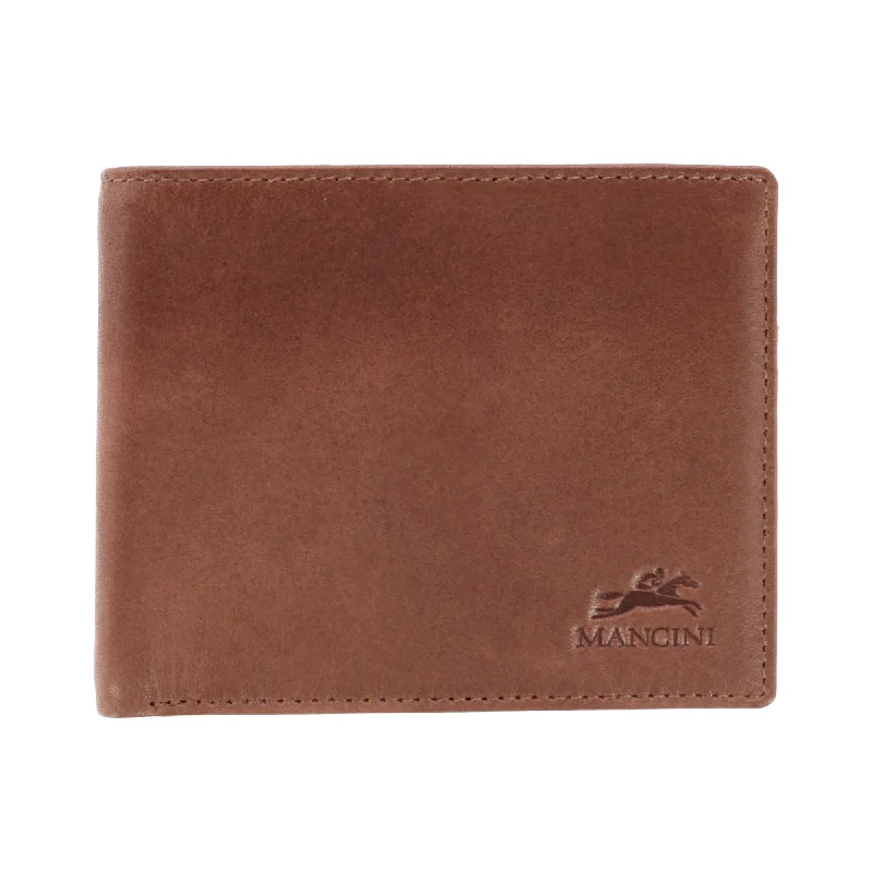 Men's Leather Bellagio RFID Bifold Wallet with Zipper Coin Pocket