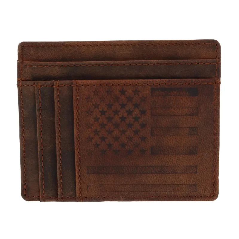 Men's Leather US Flag Front Pocket Get Away Wallet