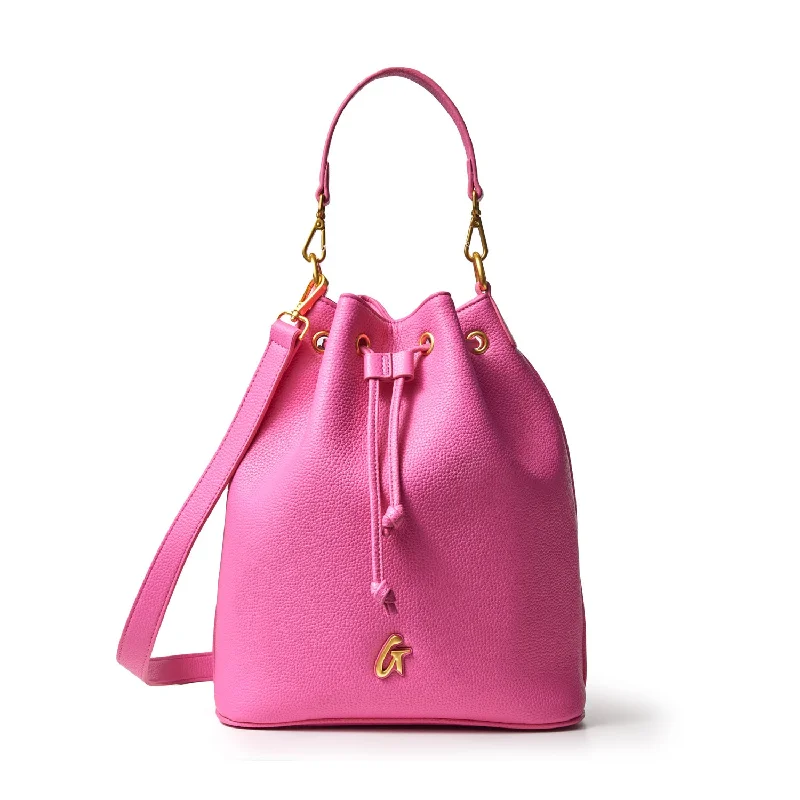 PEBBLE LARGE BUCKET BAG HOT PINK