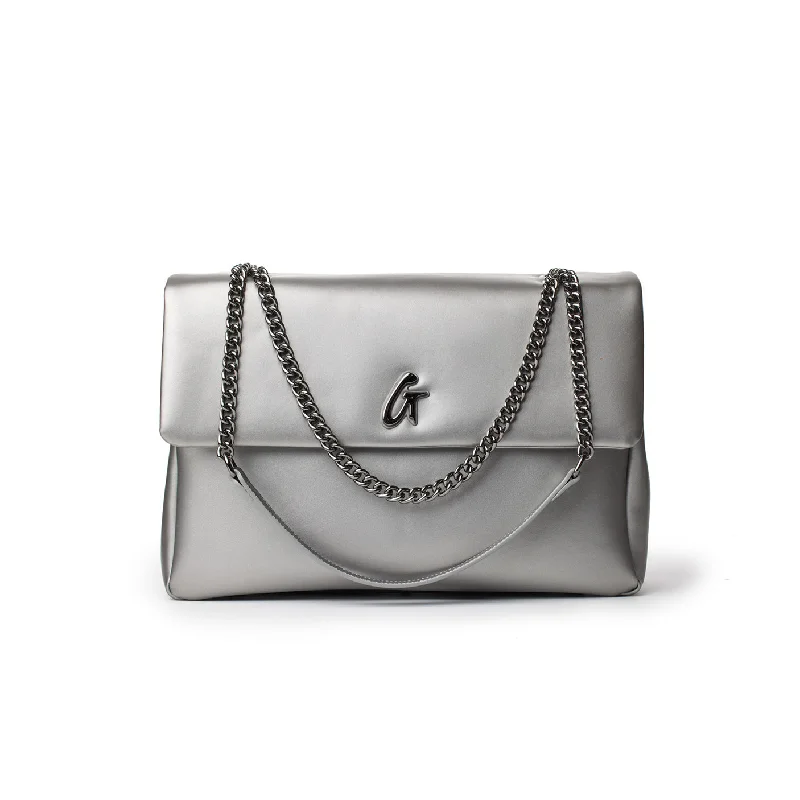 STANDARD LARGE CLASSIC FLAP BAG PLATINUM