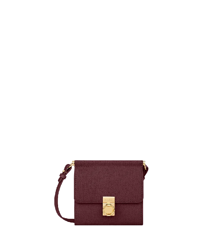 Numéro Sept Crossbody Wallet - Textured Burgundy