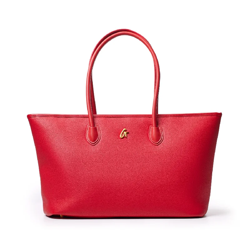 PEBBLE TOTE BAG RED