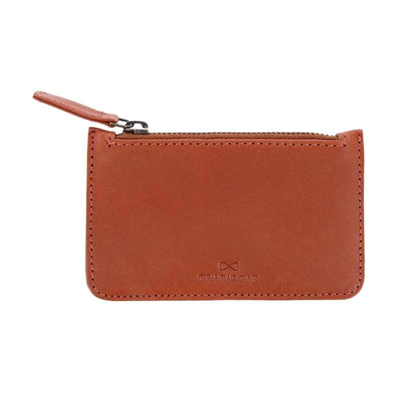 Sergio Front Pocket Leather Zipper Pouch