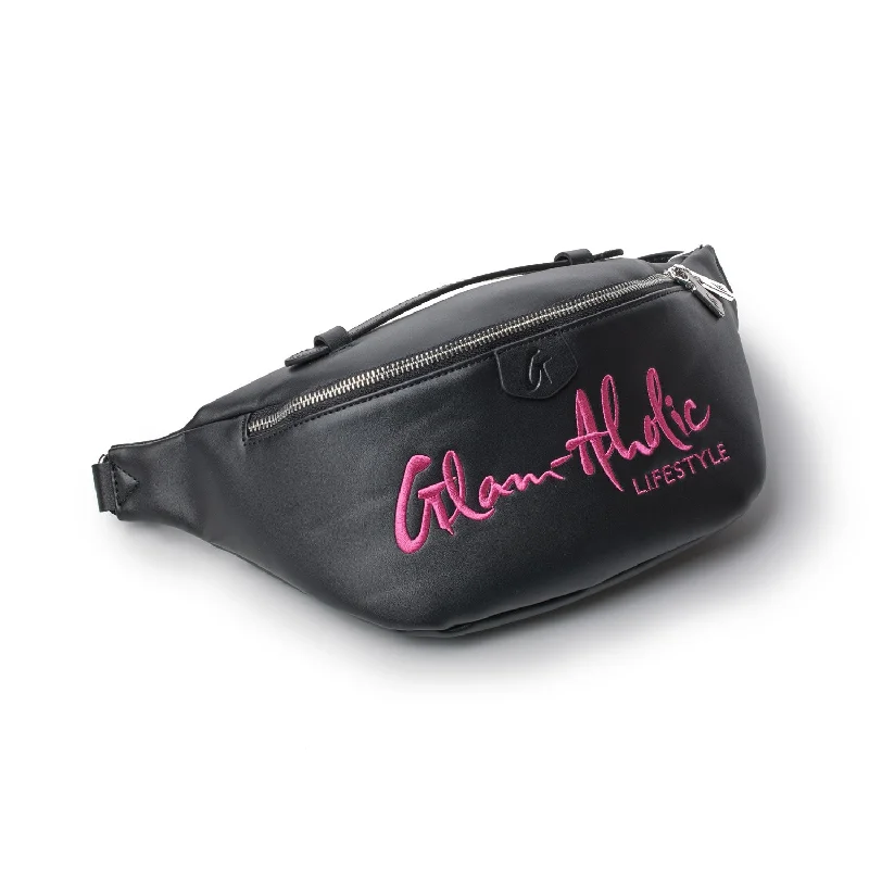 SIGNATURE LOGO FANNY PACK BLACK x PINK