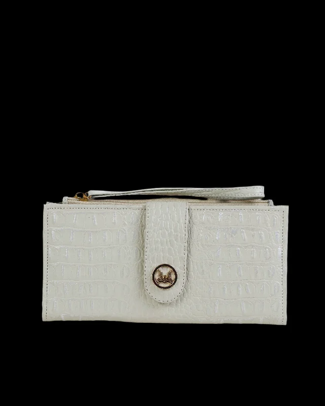 Unisex Wallet: Slipper Satin Crocodile Print